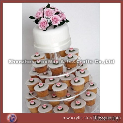 Clear High-quality Round Promotional 5 Tiers Acrylic Cakes Display Stand Rack
